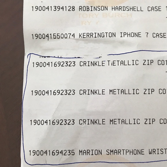 Price Firm* Tory Burch Crinkle Metallic Zip Wallet - Picture 8 of 8